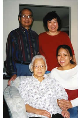 Family with elderly parent